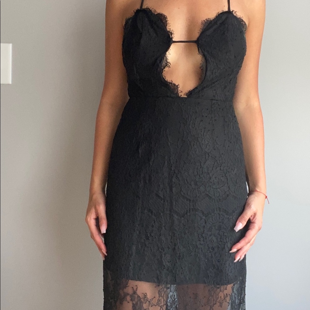 Lovers and Friends black illusion gown